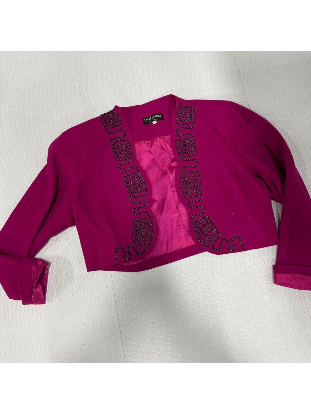 Liver Pool Magenta Cropped Bolero Jacket - Tagged 77